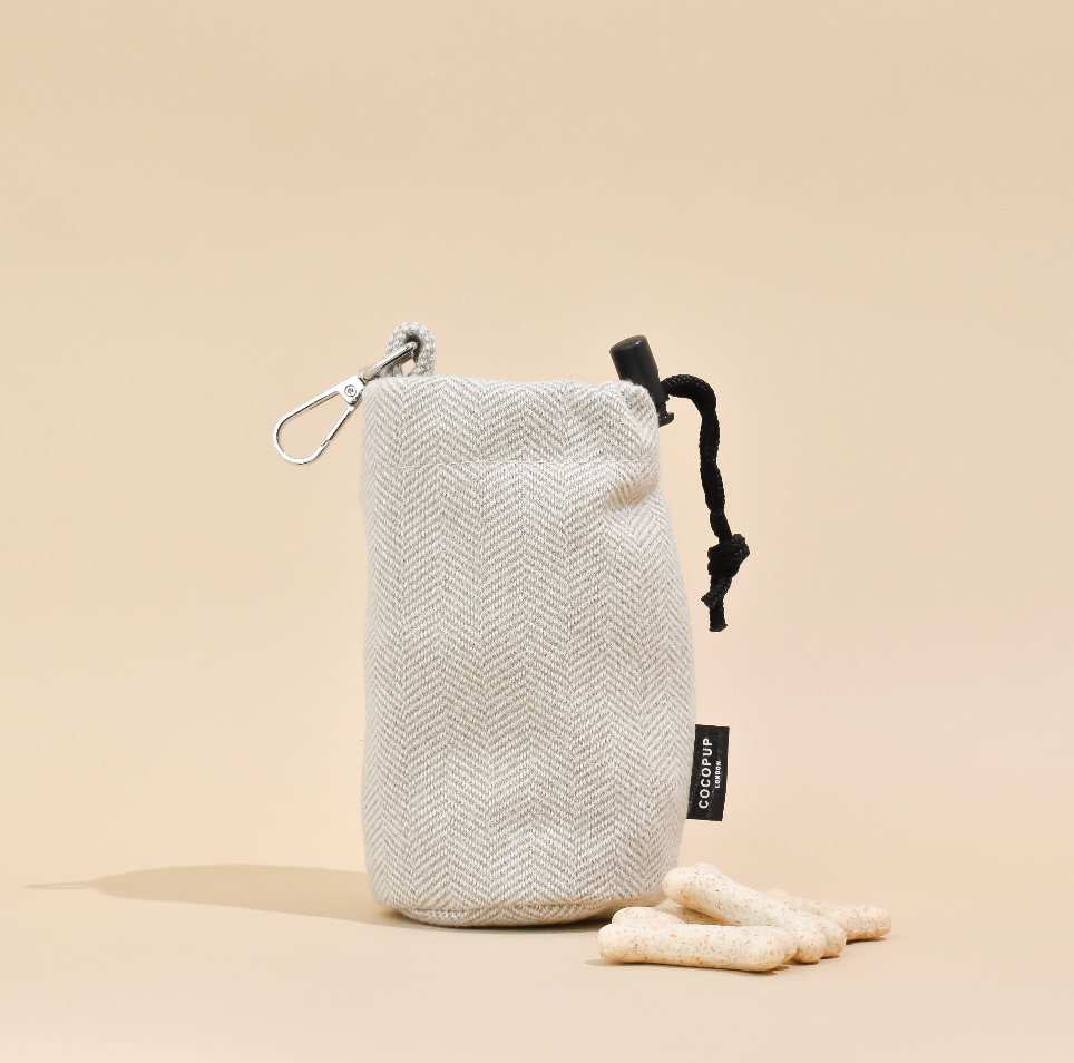 Pochette à friandises avec cordon de serrage - Tweed marron