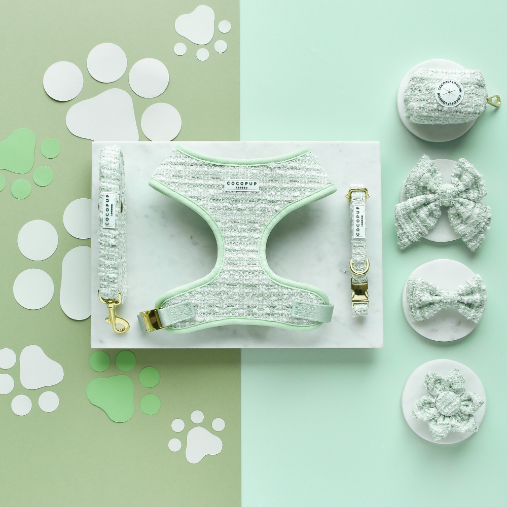 Nœud papillon marin en tweed texturé matcha