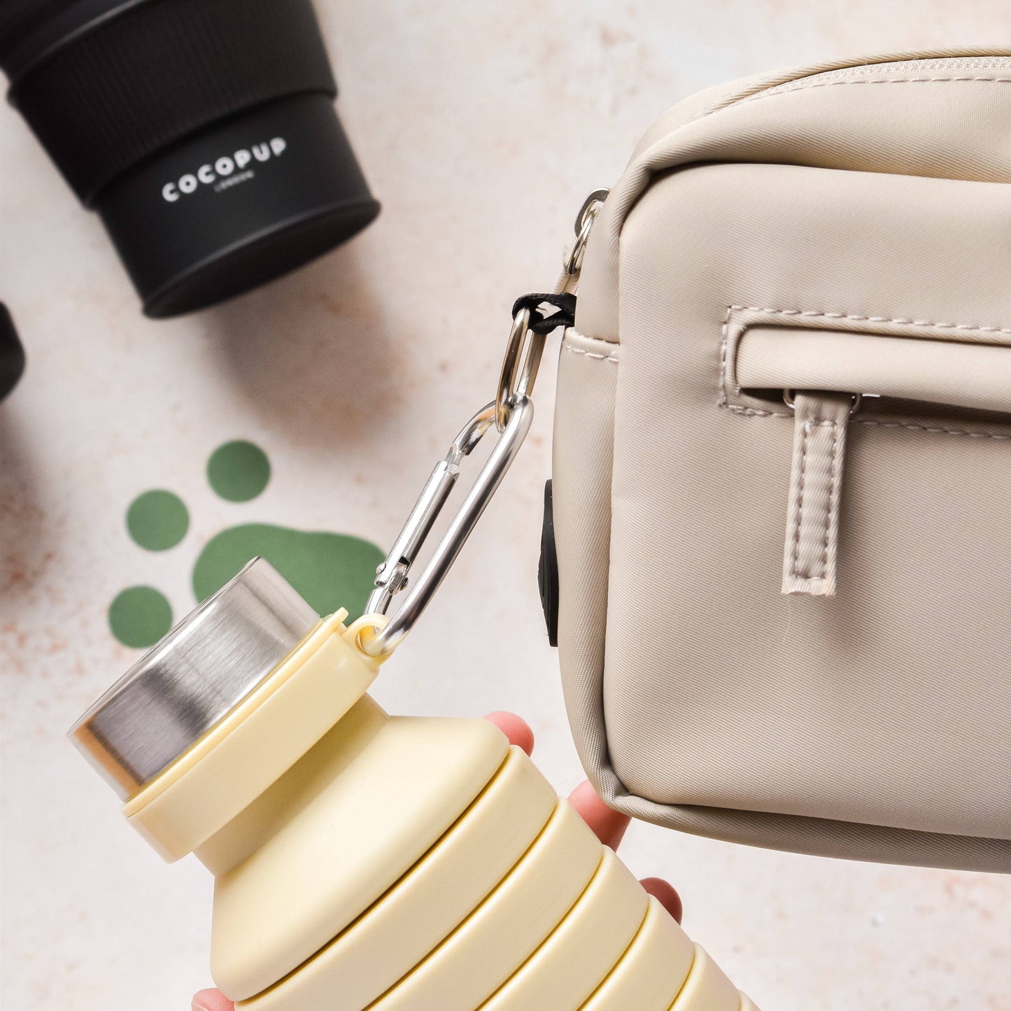 Bouteille d'eau pliable - Nude