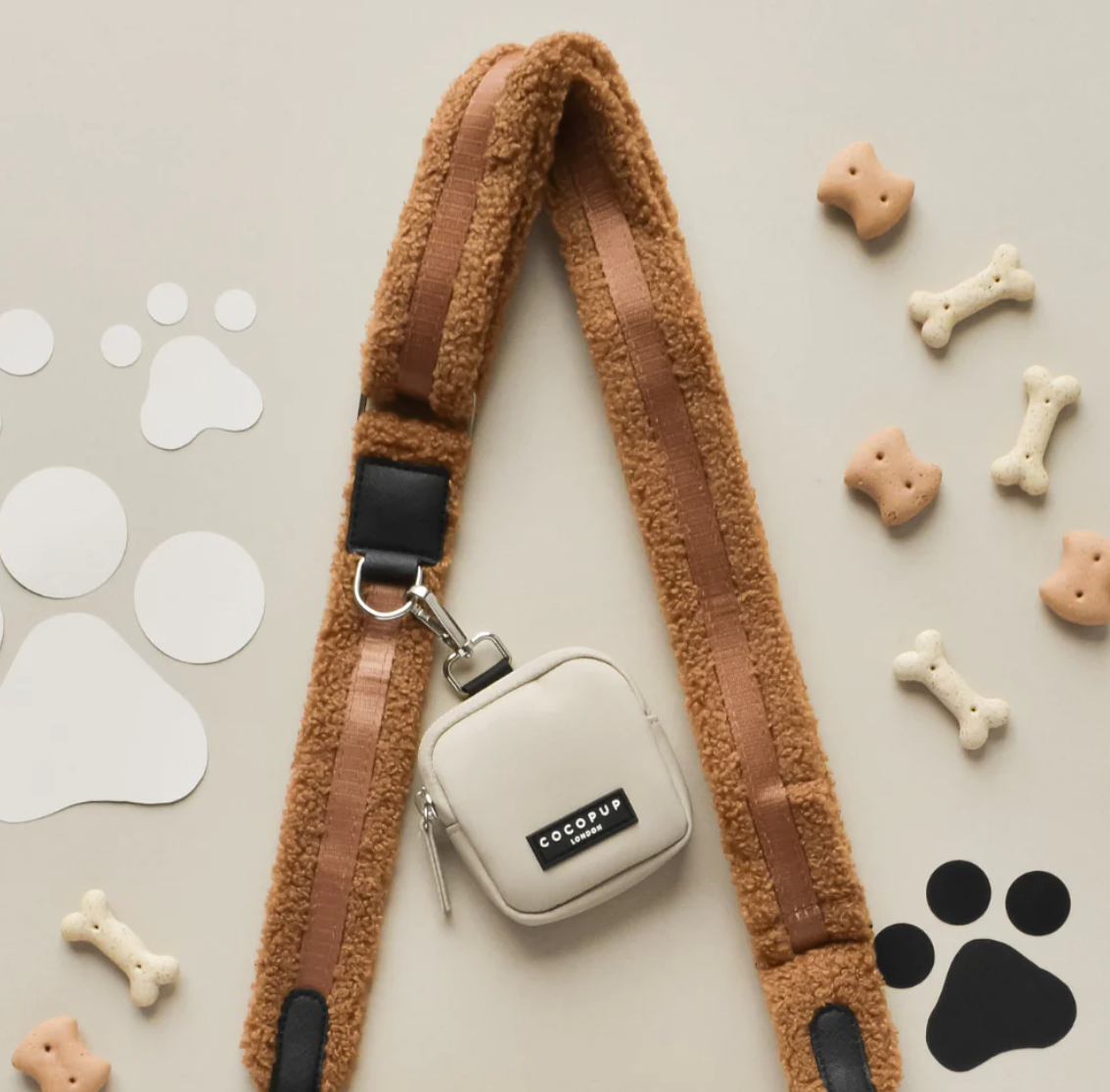 Ensemble Sac de promenade + sangle + pochette frifri pour chien - Teddy Paddington