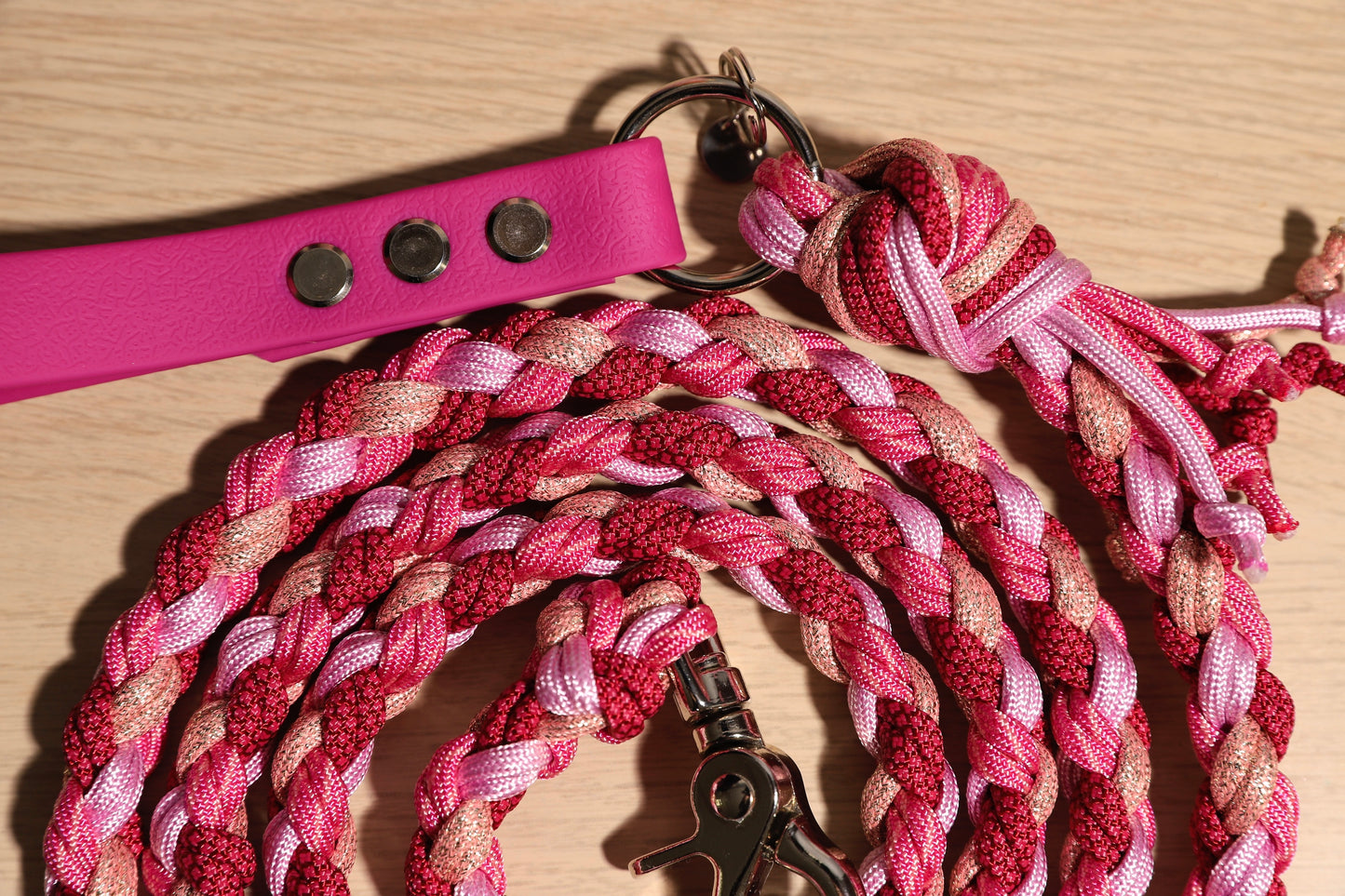 Laisse tressée full rose