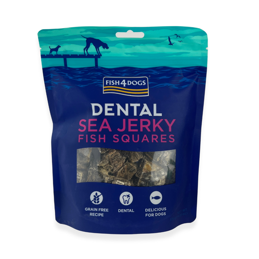 Fish4Dogs Dental Sea Jerky - Carrés de peau de poisson: 115 g