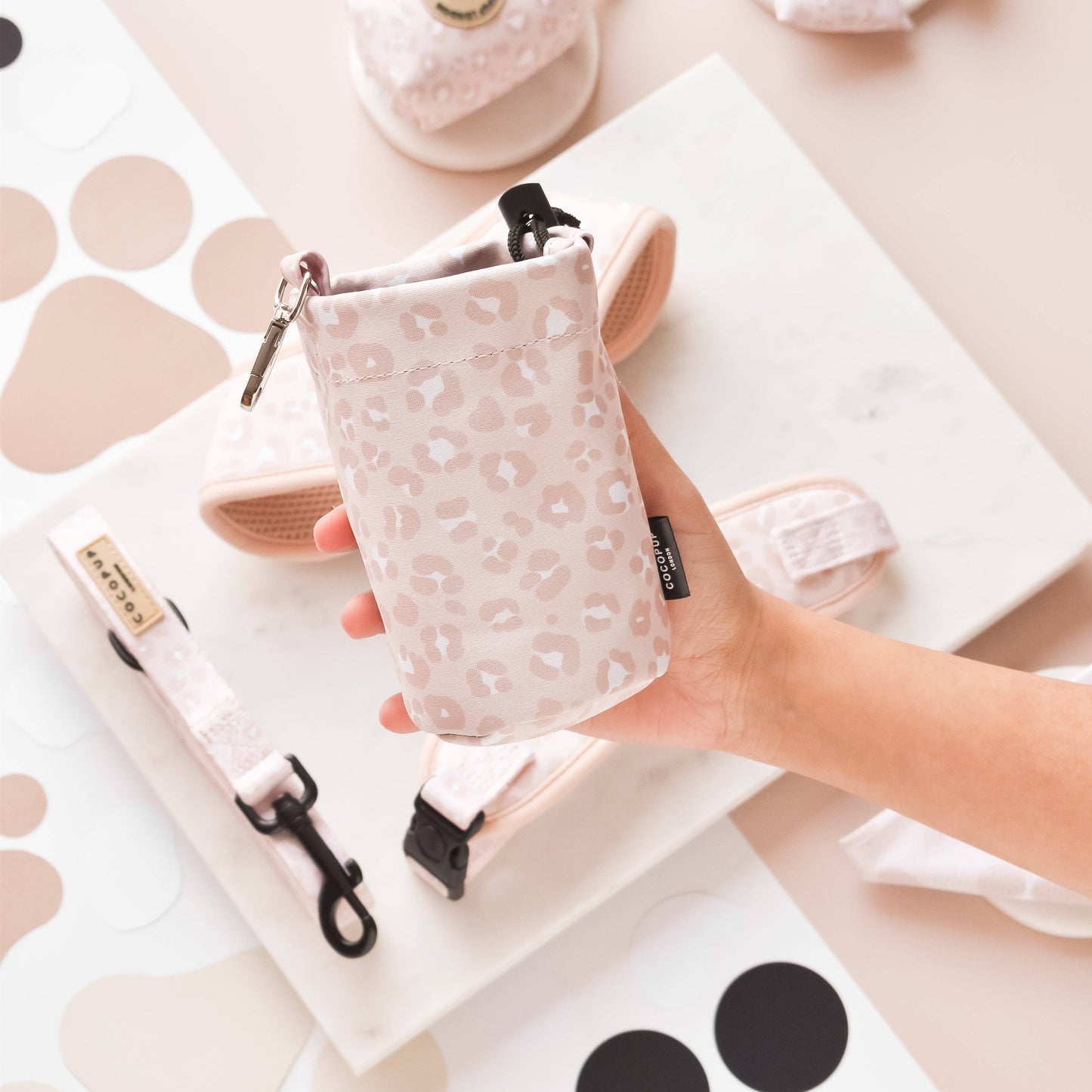 Pochette à friandises avec cordon de serrage - Nude Chic Leopard