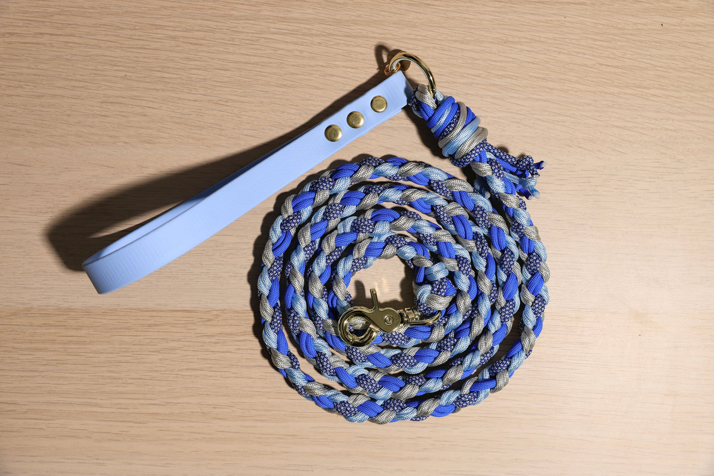 Laisse tressée full bleu