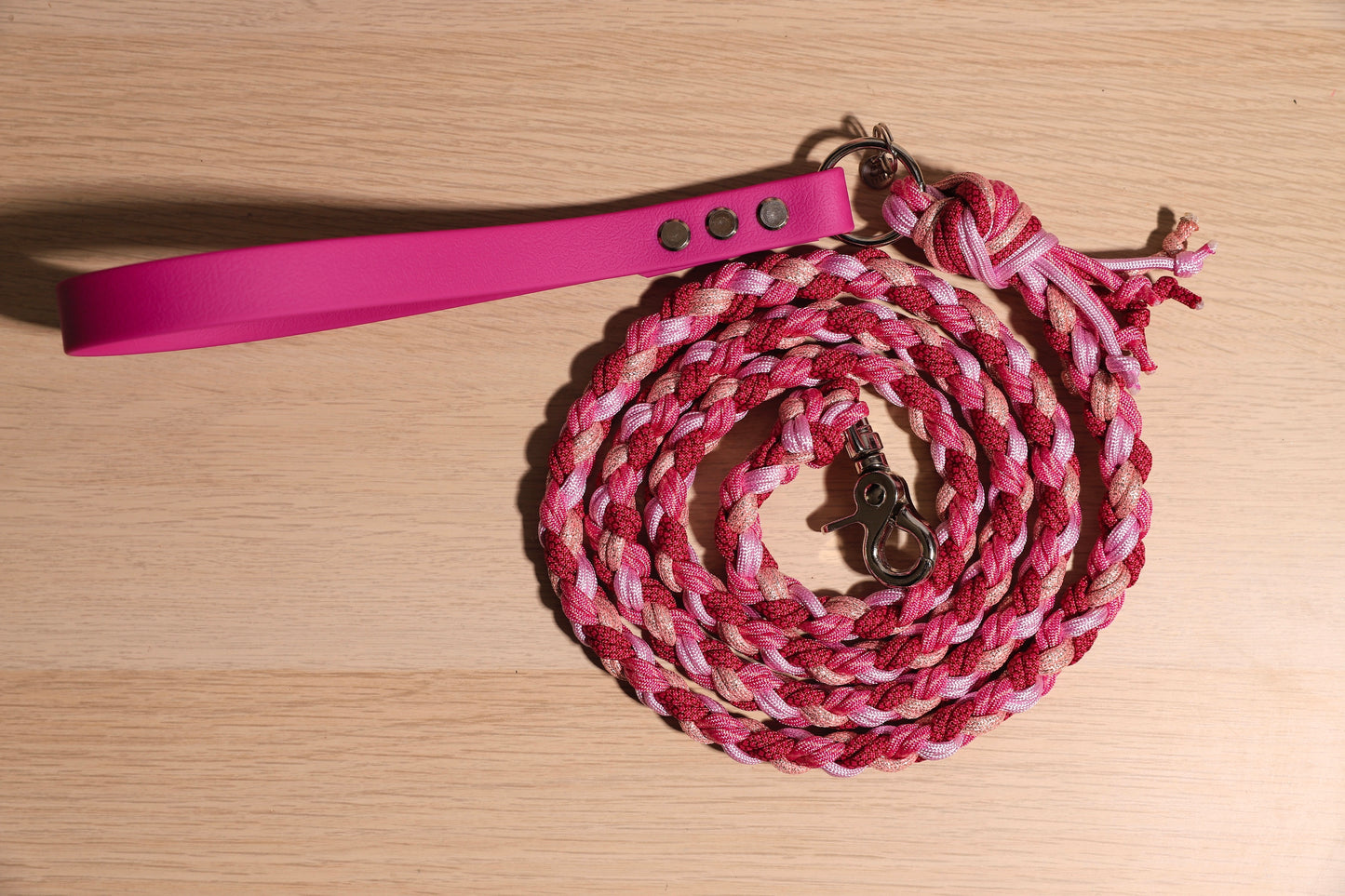 Laisse tressée full rose