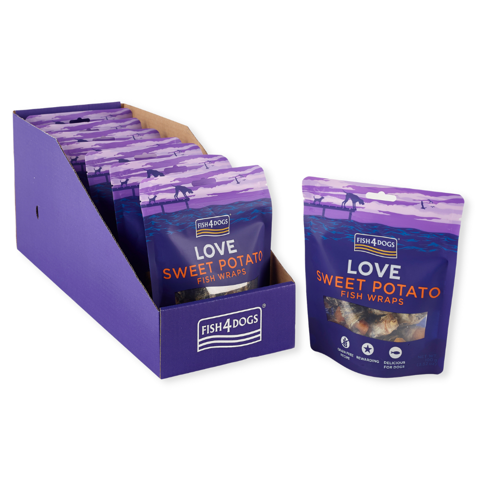 Fish4Dogs Love wraps de patate douce et poisson 100 g