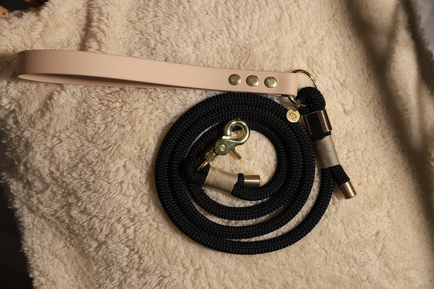 Laisse Noire et beige