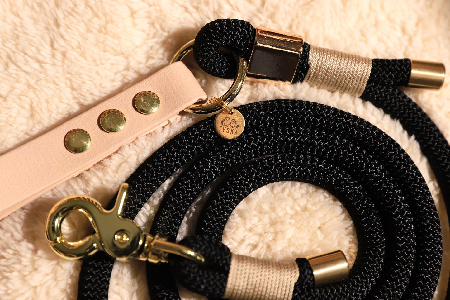 Laisse Noire et beige