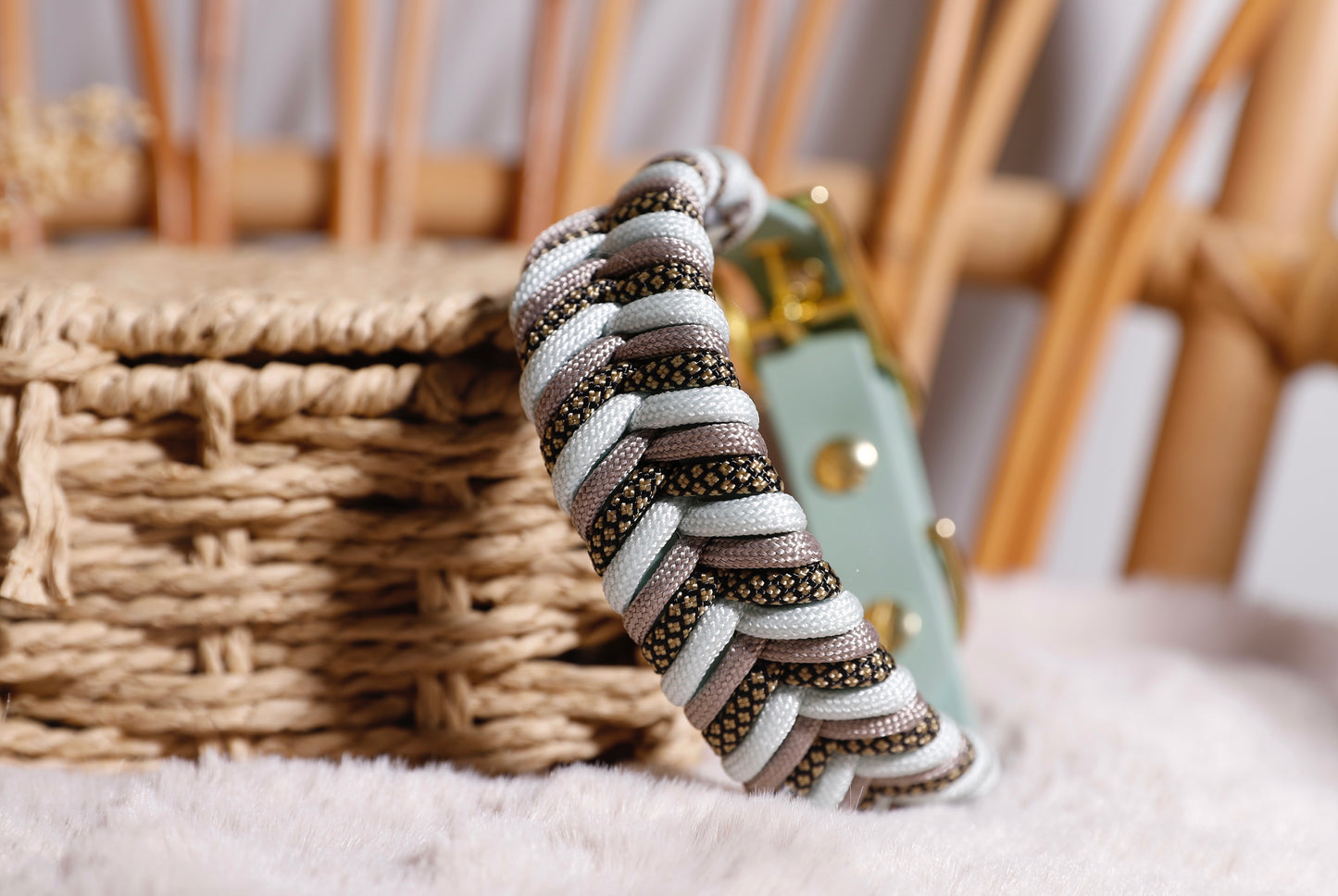 Collier biothane-paracorde Vert