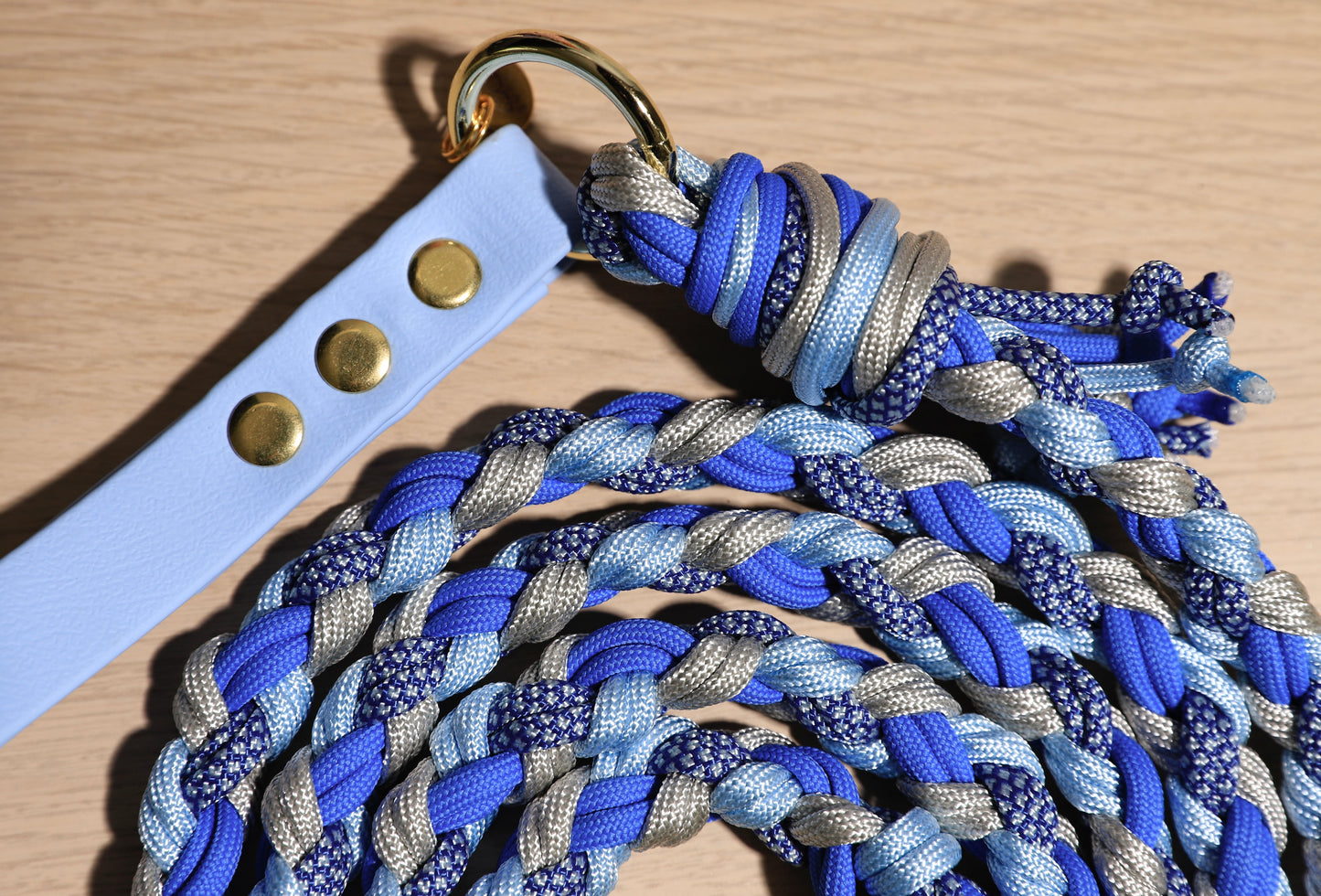 Laisse tressée full bleu