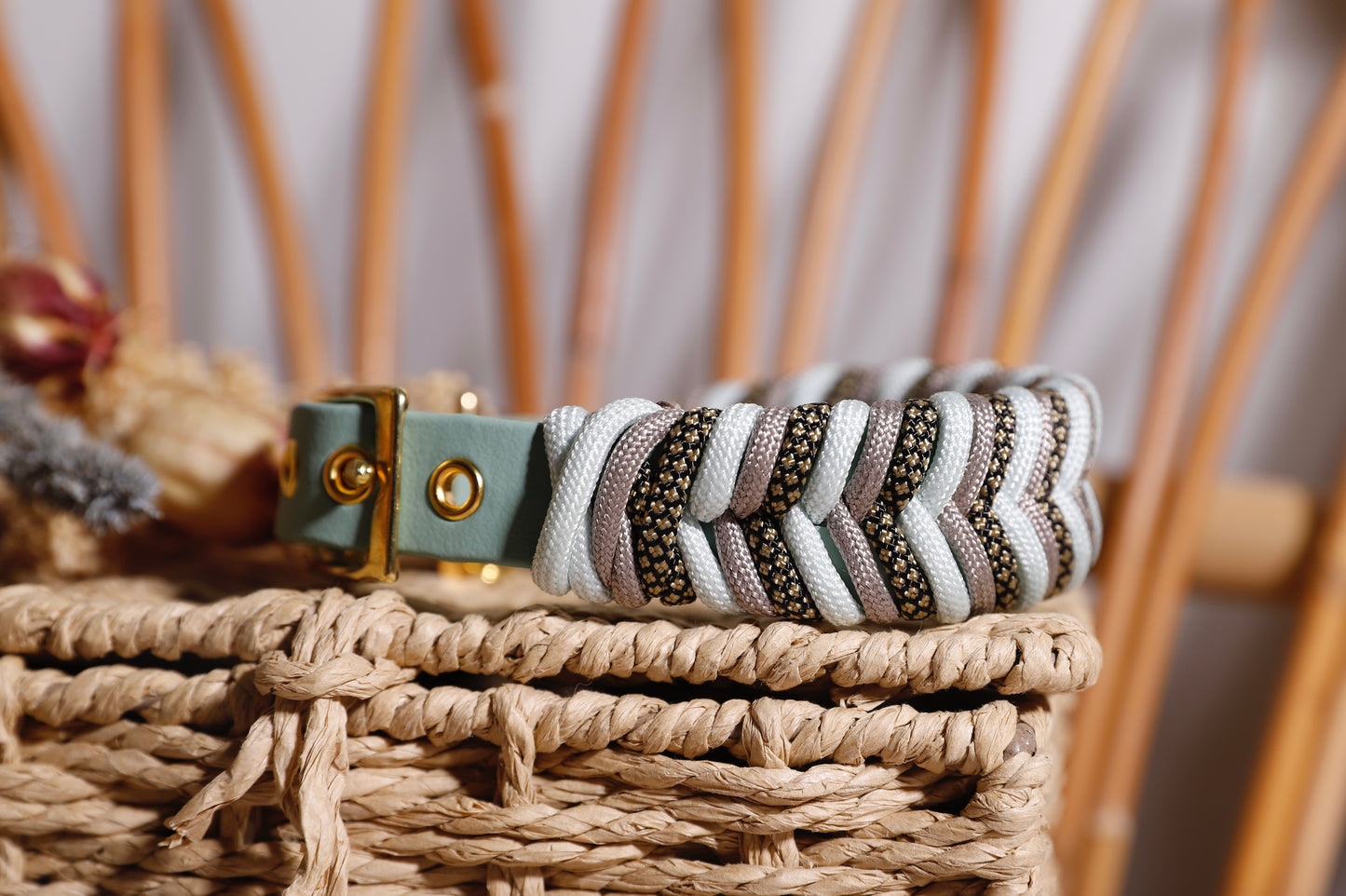 Collier biothane-paracorde Vert