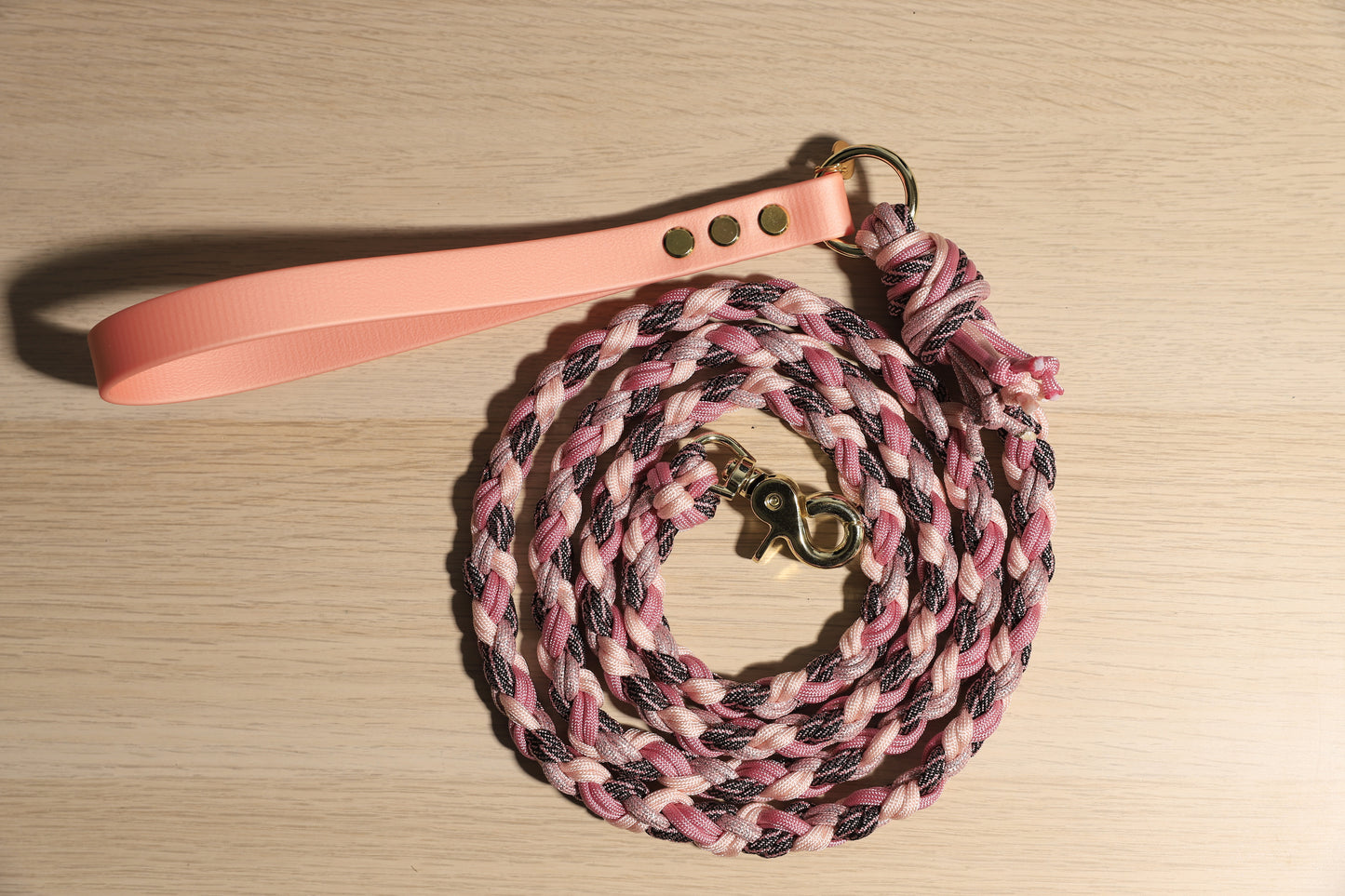 Laisse tressée full-rose