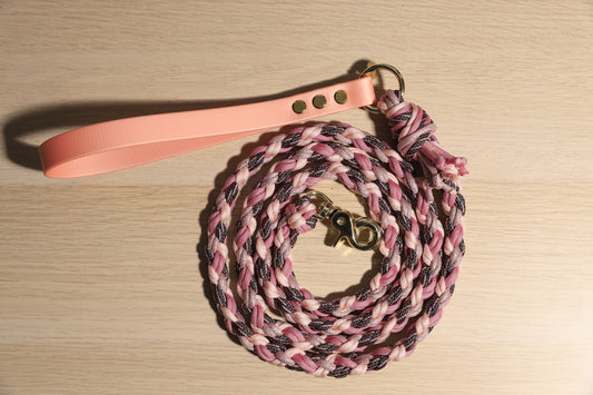 Laisse tressée full-rose