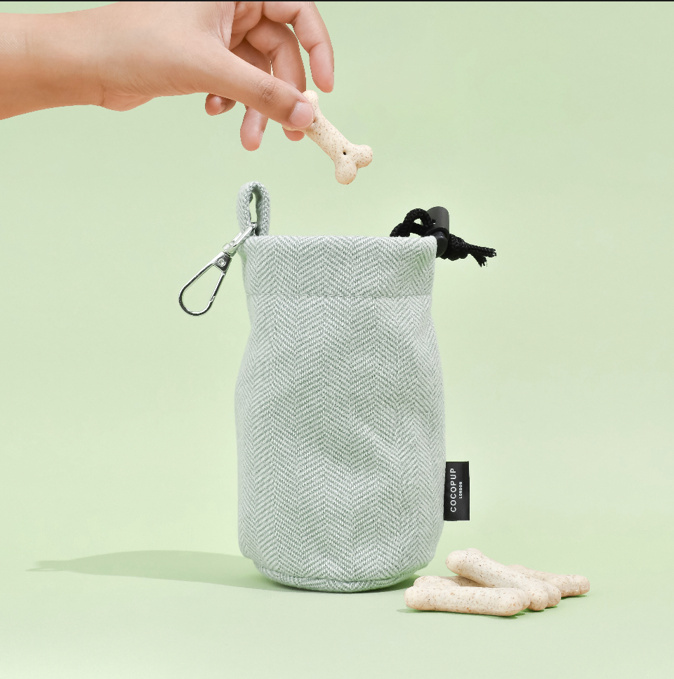 Pochette à friandises avec cordon de serrage - Sage Tweed