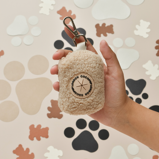 Porte-sac à crottes en peluche beige - Rupert