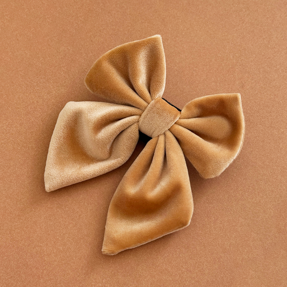 Nœud papillon marin en velours de luxe - Mocha